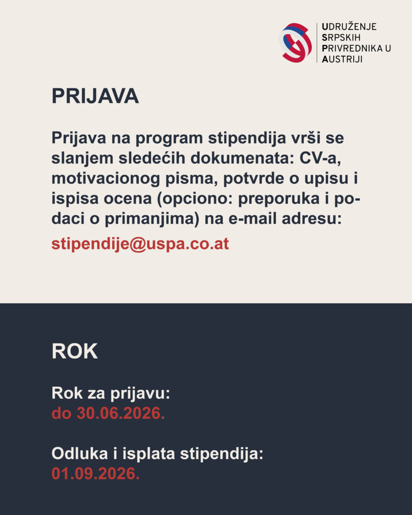 Prijavi se za USPA stipendiju i ostvari podršku za svoje obrazovanje!
